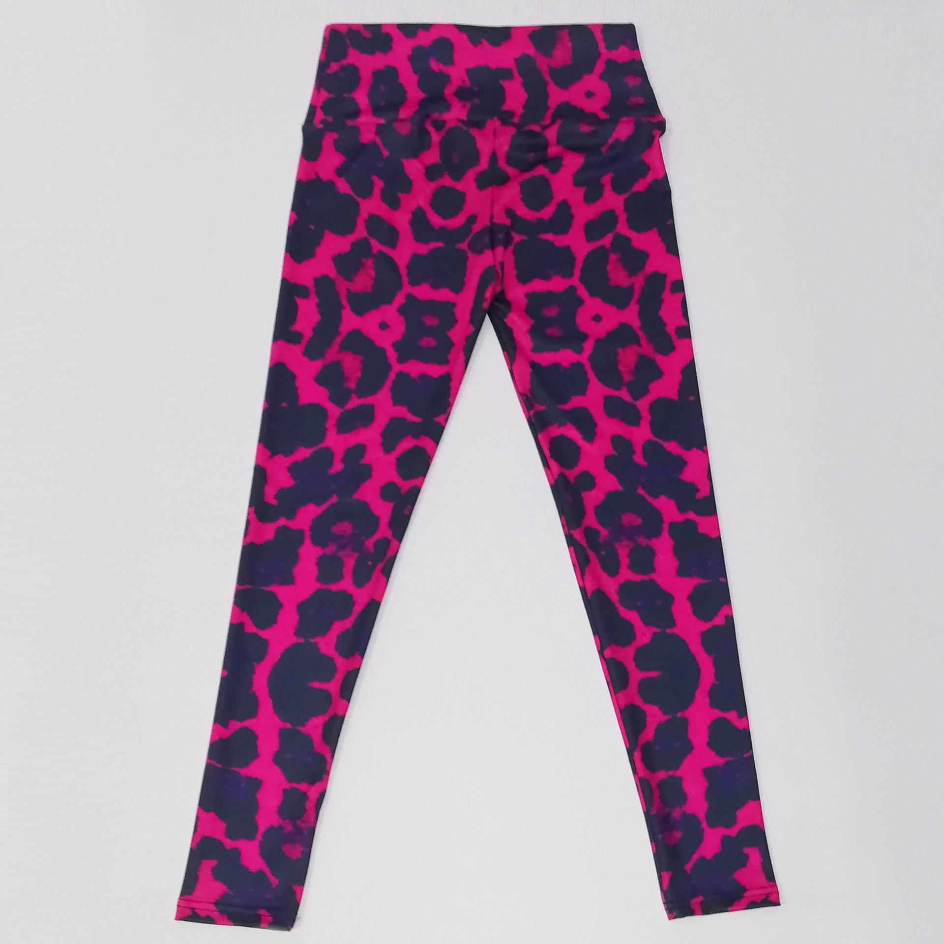 Rose rød leopardprint åndbare løbebukser slim yogabukser til kvinder_voghion.com