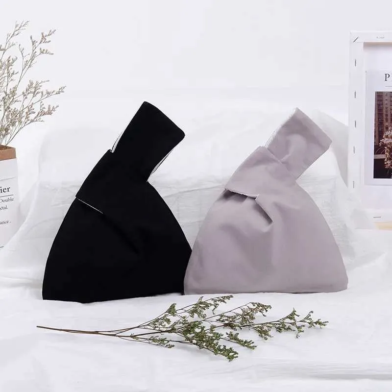 Borsa da shopping leggera riutilizzabile ecologica in cotone Wens Knot Wrist, porta monete Y241106_voghion.com