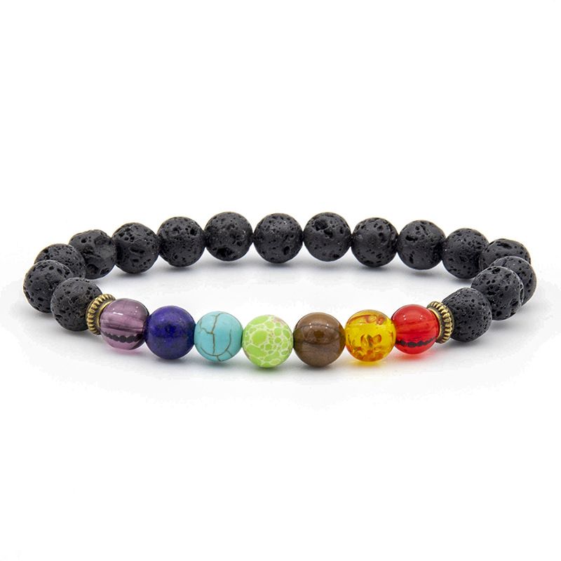 Colorful Volcanic European And American Cross Border New Hand Beaded Men's Natural Tiger Eye Stone Bracelet_voghion.com