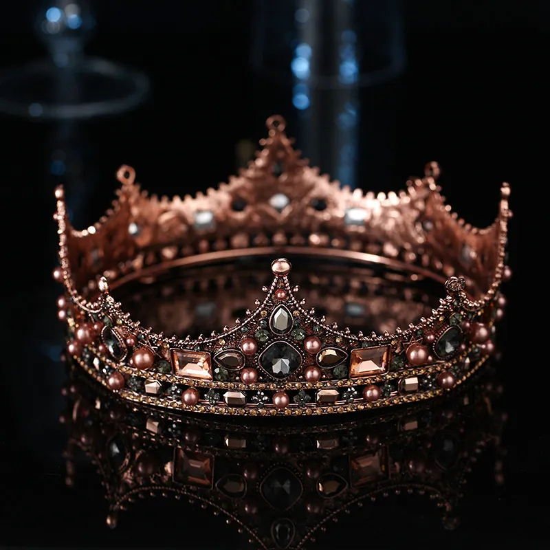 Sieraden Goud Zilver Kleur Barok Vintage Zwart Tiara's En Kronen Parels Kristal Prinses Diademen Bruids Dames Bruiloft_voghion.com
