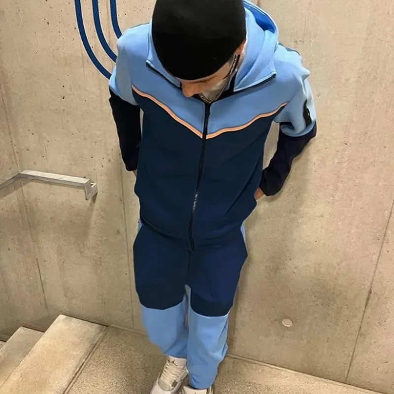 Tracuits Anzug Hoodie Mode Casual Sport Reißverschluss Jacke Hose Anzughose Männer Neu in Herren-Sets 230922_voghion.com