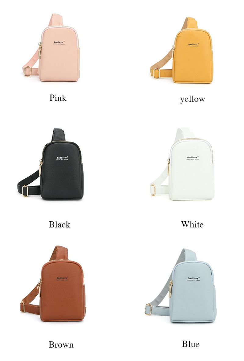 Baellerry nouveau sac messager à double fermeture éclair pour femme de style coréen, sac de téléphone portable simple et polyvalent, vente en gros_voghion.com