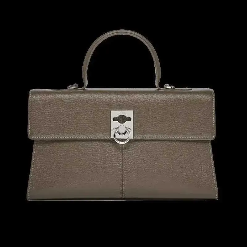 Stilvolle Umhängetasche für Damen, Designer-Umhängetasche mit Clamshell-Griff oben, Vollleder, mit Riegel, Umhängetasche, Ba241216_voghion.com