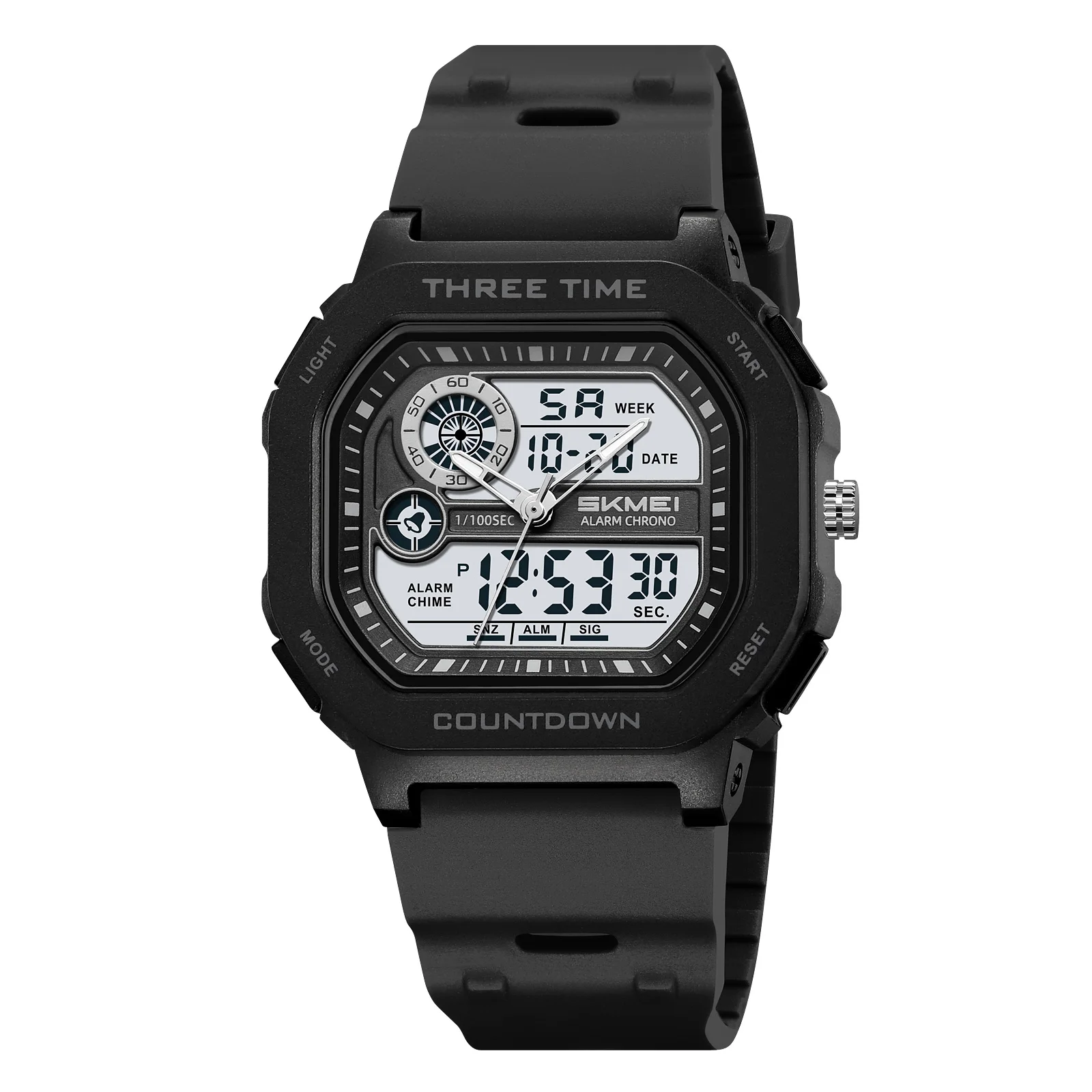 Men's Square Sports Watch With Date And Week Display Quartz_voghion.com