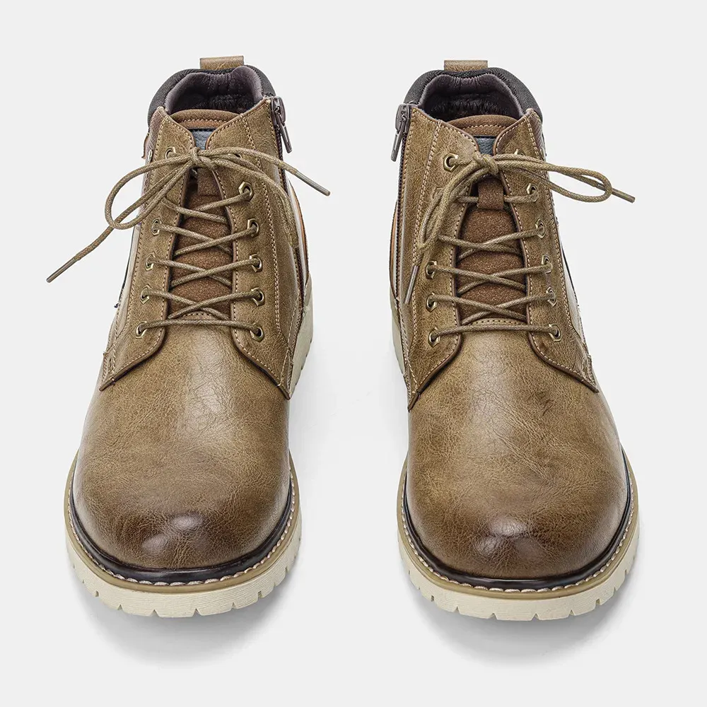 Men's Shoes Warm Comfortable Non-Slip Leather Men Winter Boots 2024_voghion.com