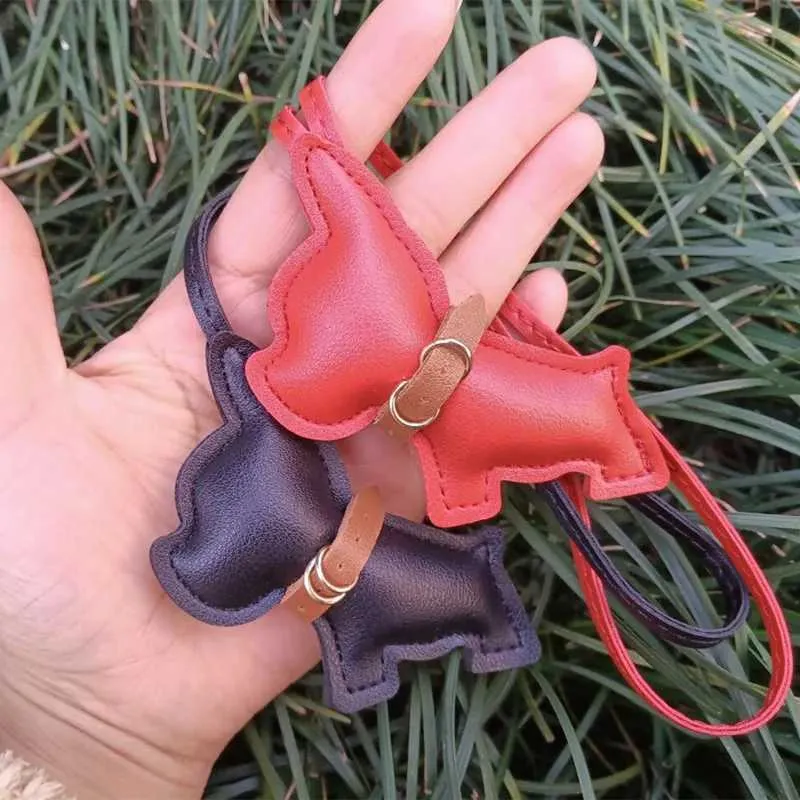 Punk Herren Auto Französische Bulldogge PU Leder Hund Nette Frauen Tasche Anhänger Schmuck Schnalle Schlüsselanhänger Y241121_voghion.com