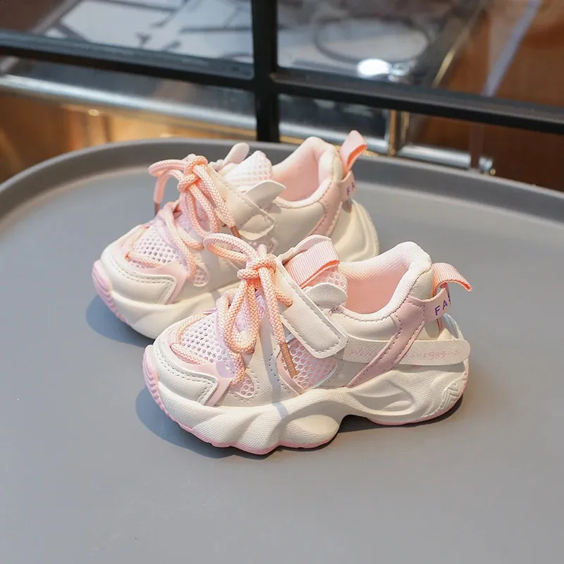 Childrens mesh breathable short chubby TPR running for boys and girls childrens casual sports shoes white tennis 3 4 5 6_voghion.com