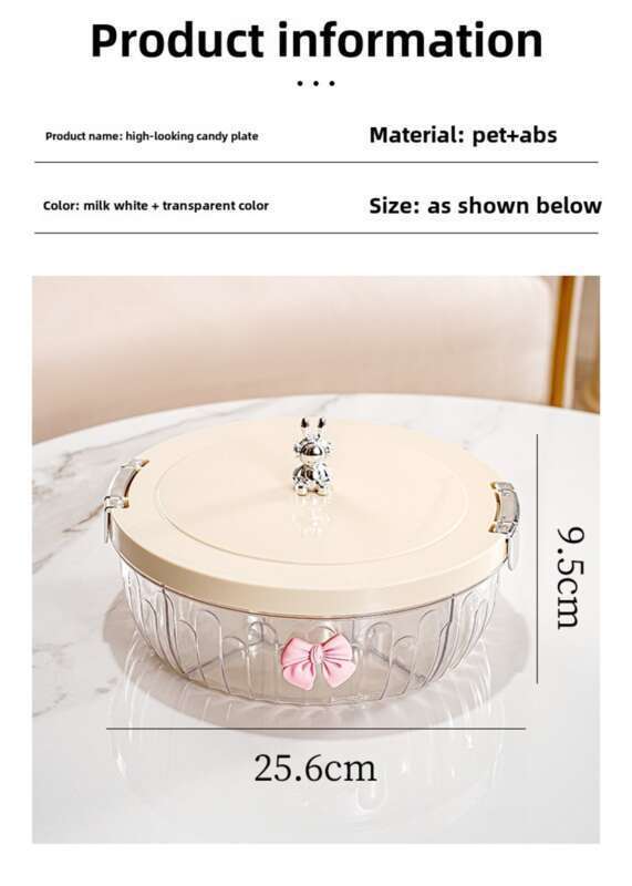 Haushaltstablett, Wohnzimmer, leichter Luxus, High-End-Gefühl, Couchtisch mit Deckel, Kunststoffband, unterteilte Snacks, Obst_voghion.com