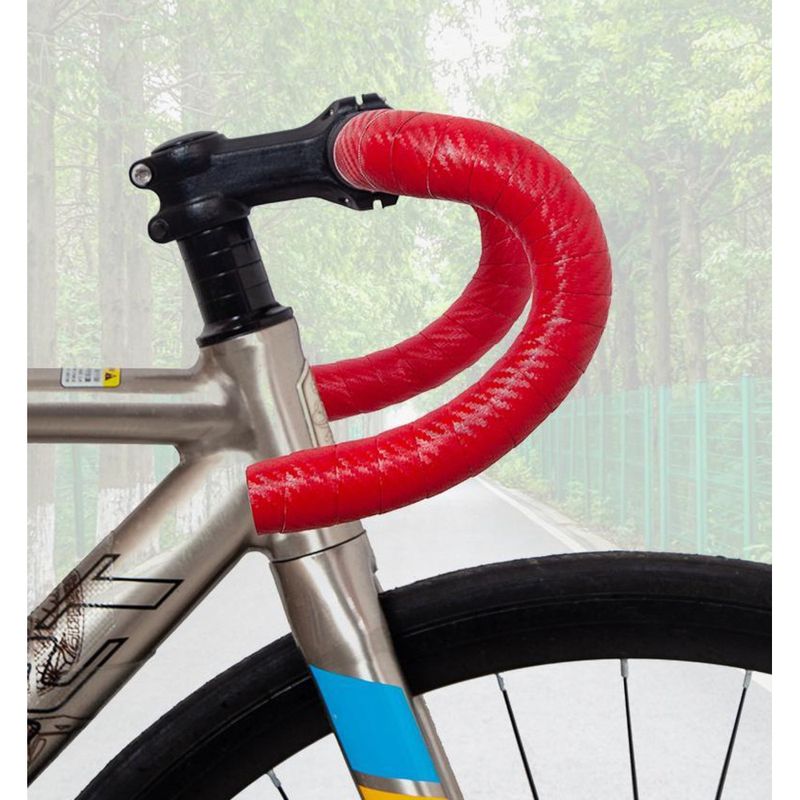 Guidão de estrada, tiras brancas coloridas de bicicleta, PU EVA resistente ao desgaste, equipamento de pilotagem antiderrapante_voghion.com