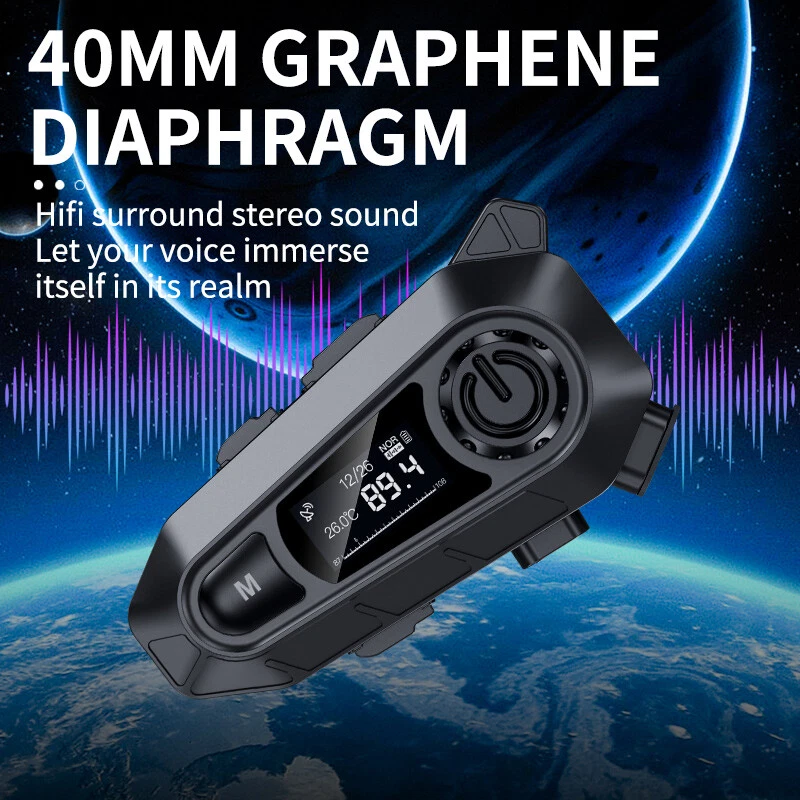 Cuffie Bluetooth 5.4 per casco da moto, cuffie wireless a mani libere, impermeabili_voghion.com