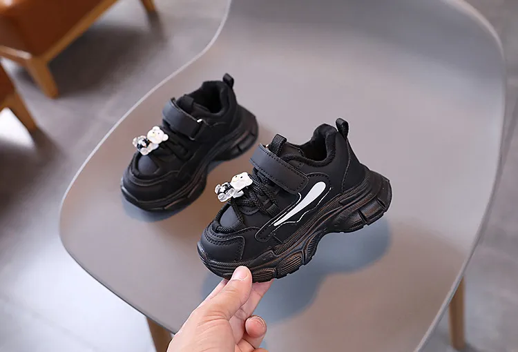 Otroški teniski čevlji za fante in deklice 2024 z risanim medvedkom Littlesprouts, tanki otroški čevlji Veet s platformo in toplimi zimskimi čevlji_voghion.com