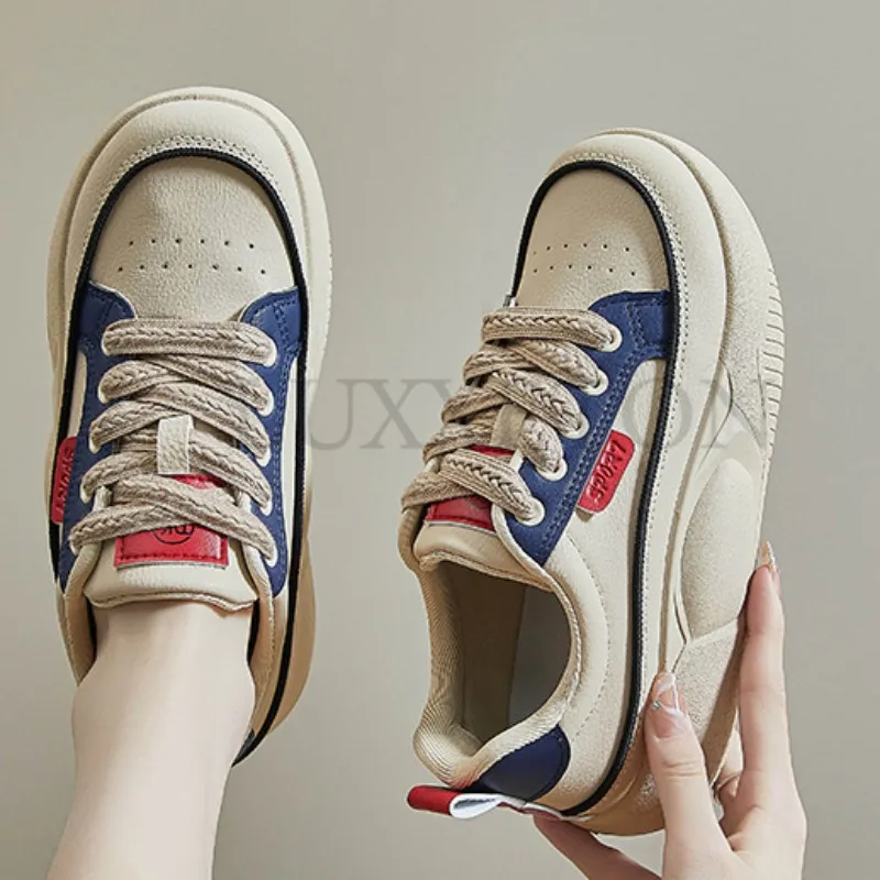 Thick Soled Shallow Low Cut Dad with Mesh for Comfortable Breathability Minimalist and Versatile Casual Board Shoes_voghion.com