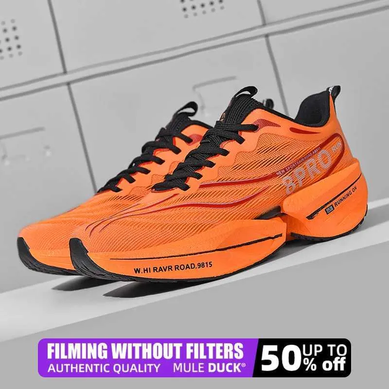 Scarpe da corsa sportive con piastra in carbonio Speciality Marathon Air Cushion da uomo, traspiranti, leggere e comode, antiscivolo._voghion.com