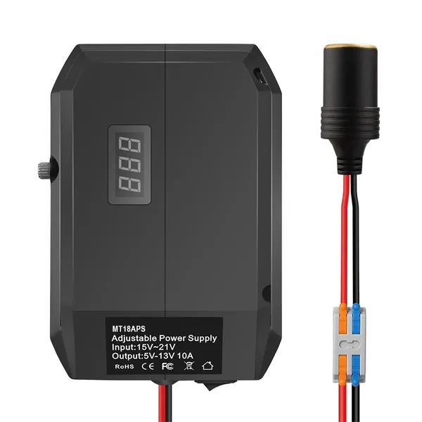 Universeller 18V-Akku-zu-Zigarettenanzünder-Adapter für Elektrowerkzeuge, DC-Abwärtsspannungsregler, kompatibel mit verschiedenen Marken_voghion.com