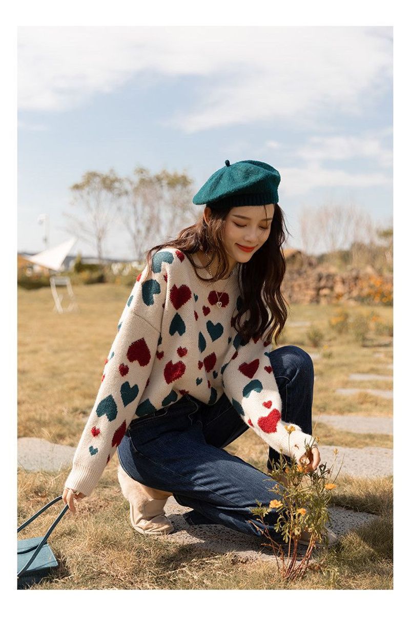 Love soft sticky sweater women in autumn winter, loose and versatile for short knit top, stylish new style_voghion.com
