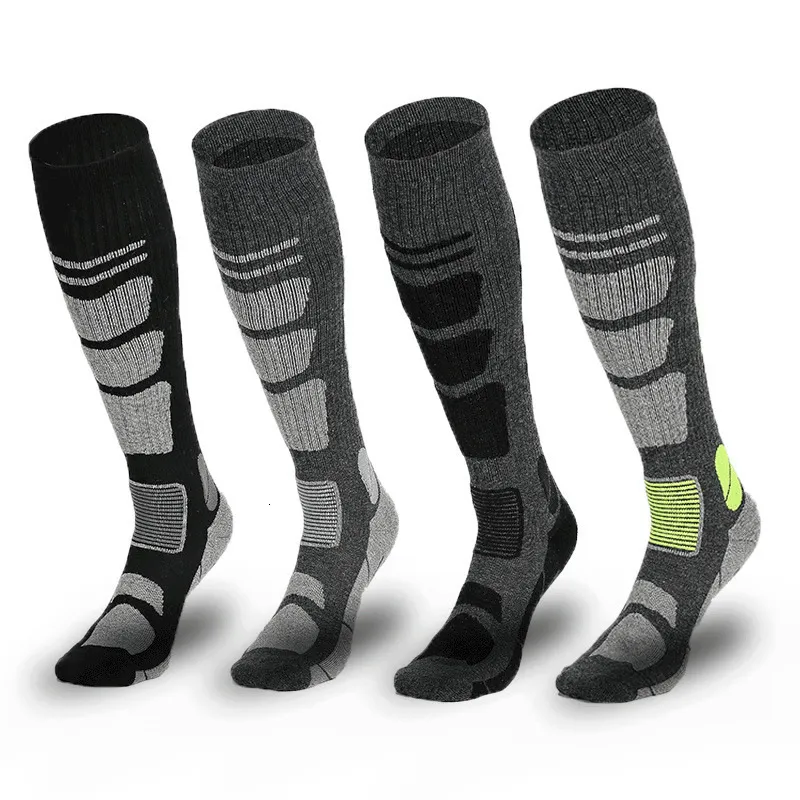 Men's Merino Wool Ski Socks Winter Sports Snowboard Cycg Hiking Skiing Stockings Men Women Knee High Thermal Sock 230322_voghion.com