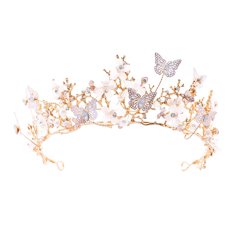 Brautkrounenset mat dräi Deeler, Accessoiren fir Hochzäitskleeder vun héijer Qualitéit, Krounenhalskette fir Kappschmuck, Hoeraccessoiren fir Fraen, Bëschpäiperleken_voghion.com