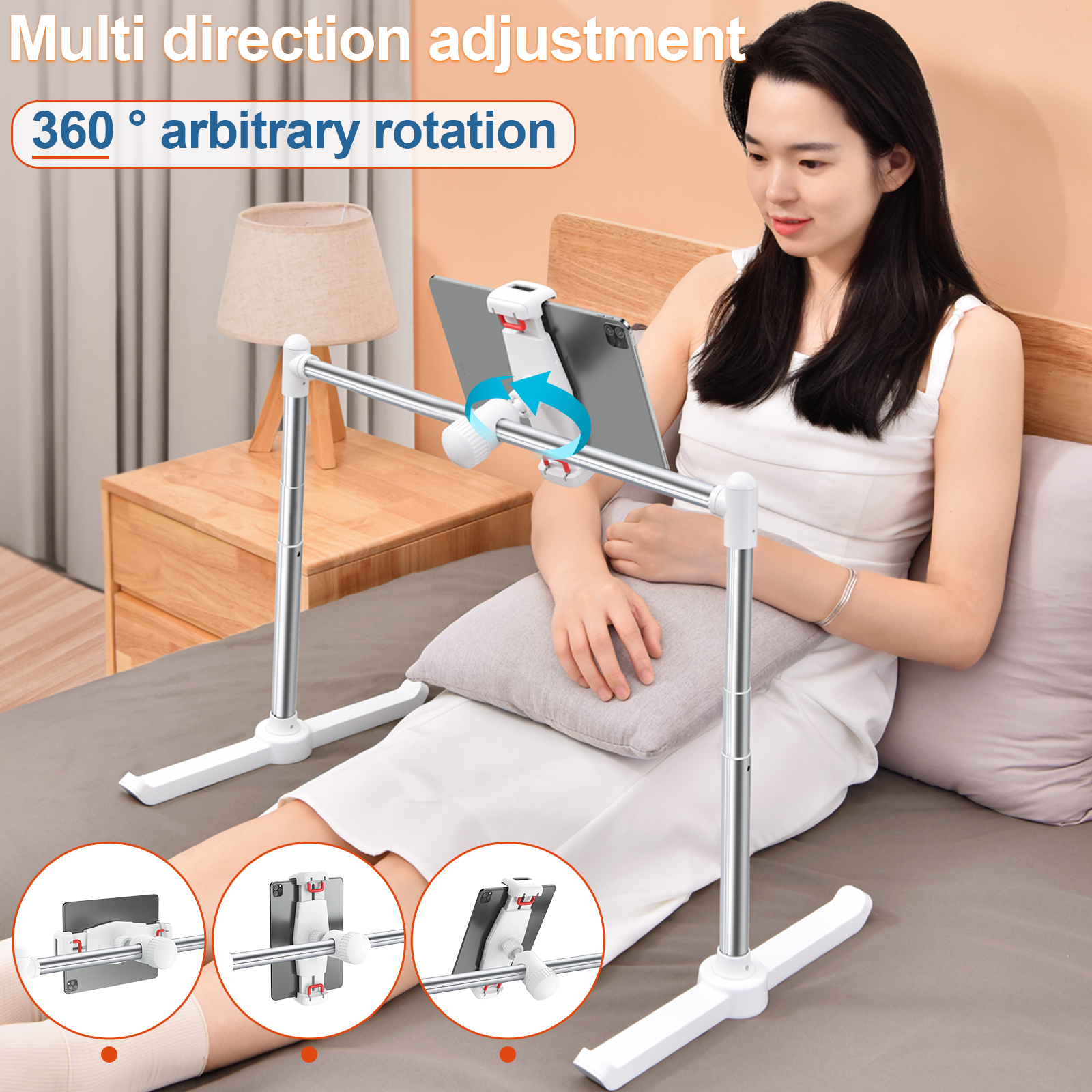 Supporto per telefono Supporto per laptop Supporto per letto Supporto per tablet pieghevole Supporto per scrivania con angolo regolabile Supporto per clip_voghion.com