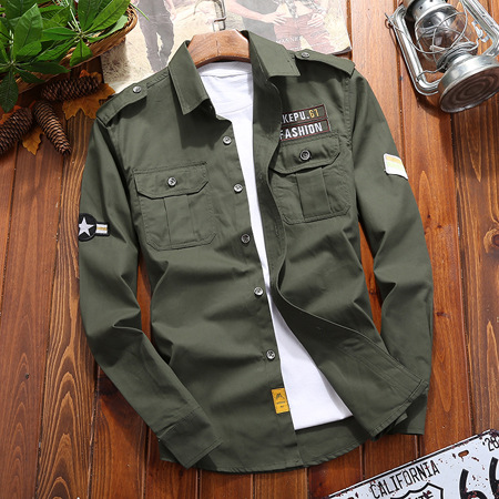 Langarm-Hemdjacke, vielseitig einsetzbar für Herren und Teenager, lässiges Hemd aus reiner Baumwolle, trendige Slim-Fit, Outdoor-Arbeitskleidung, große Größe, neuer Stil_voghion.com