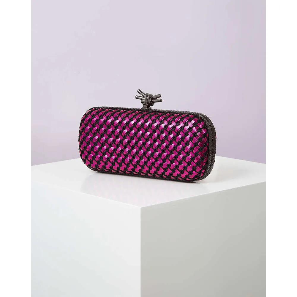 Gold Evening Clutch Bag For Women Leather And Bright E Woven Purse Elegant Ladies Metal Knot Party Handbag Bolsas_voghion.com
