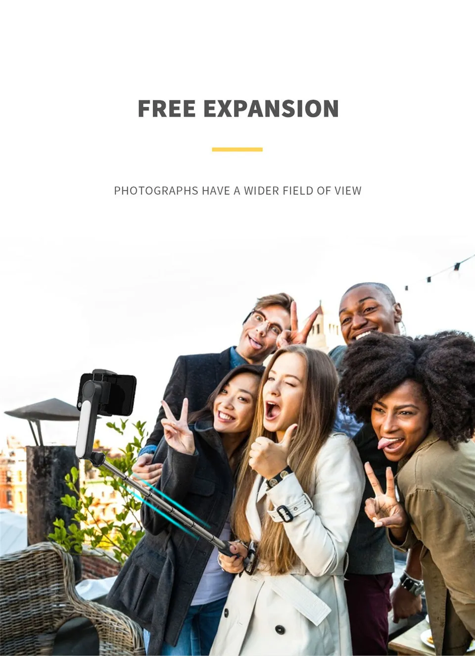 Stabilizzatori Selfie Stick Treppiede Gimbal Stabilizzatore per Cellulare Supporto per Cellulare Smartphone Action Camera Cellulare_voghion.com