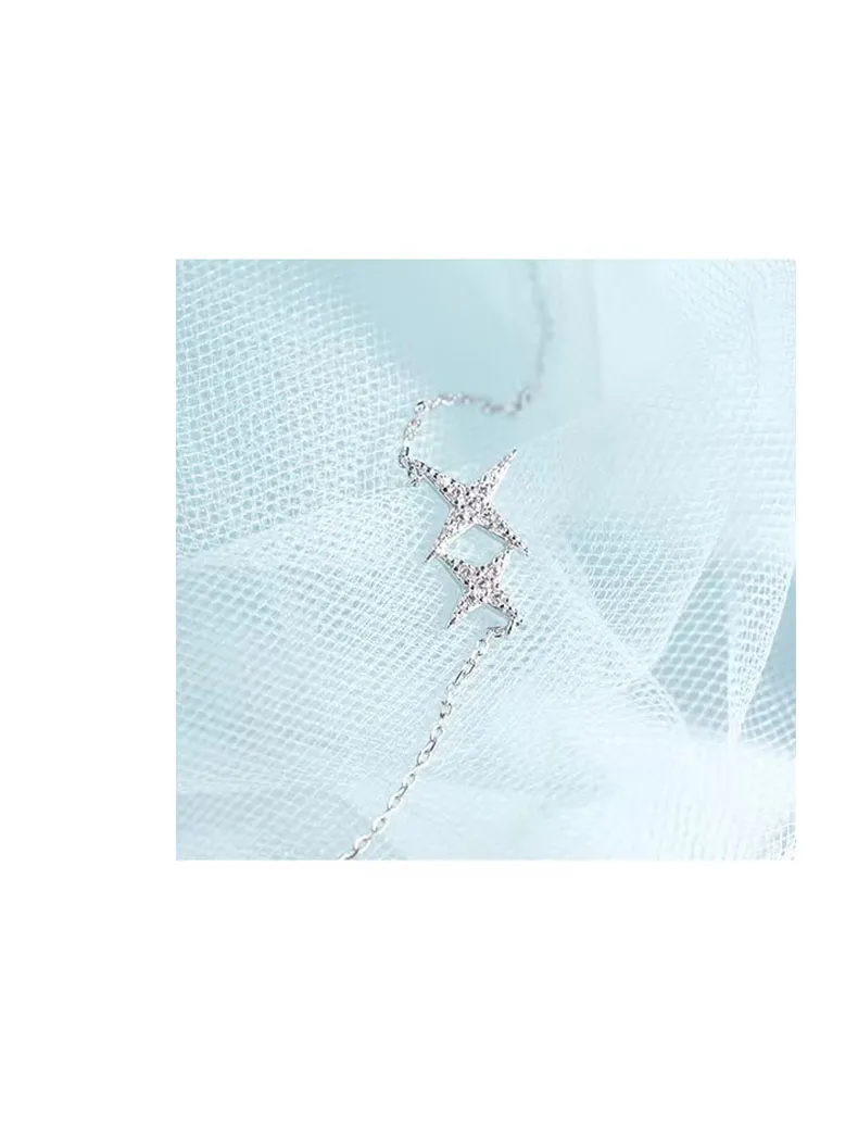 Κολιέ μενταγιόν Xxixx Sterling Sier Shiny Star Zircon Κολιέ Γούρι Γυναικεία Κοσμήματα Γάμου και Πάρτι Σχεδιασμός Δημιουργικού Στυλ_voghion.com
