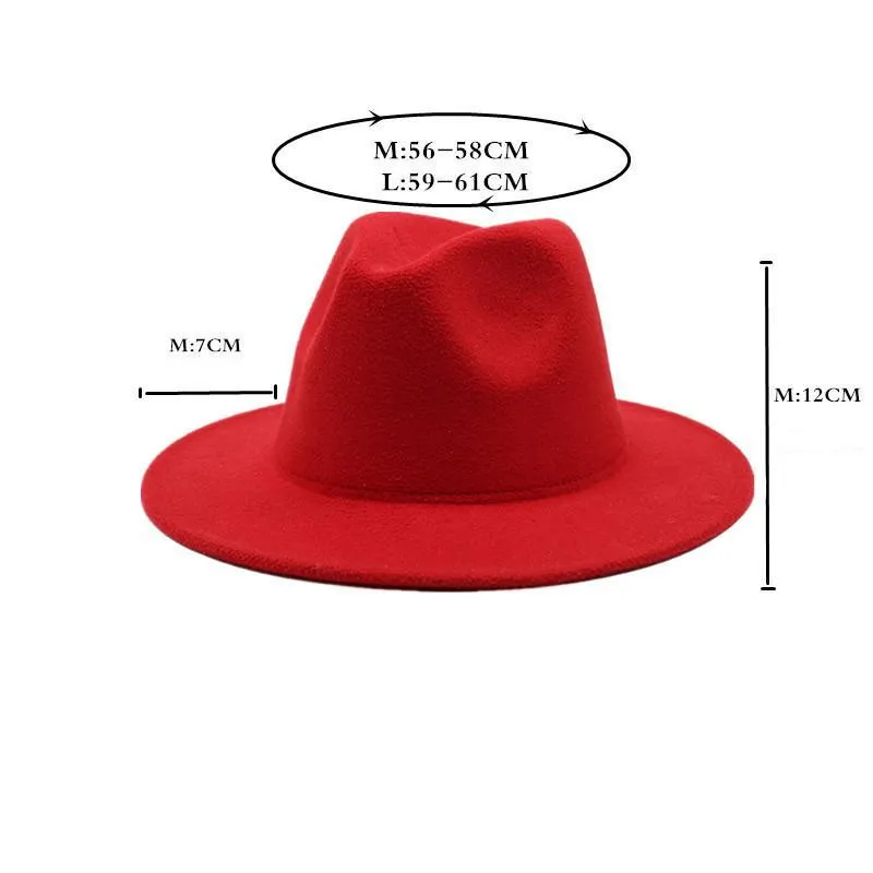 Blackwhite Wide Brim Simple Top Panama Solid Felt Fedoras Hat for Men W_voghion.com