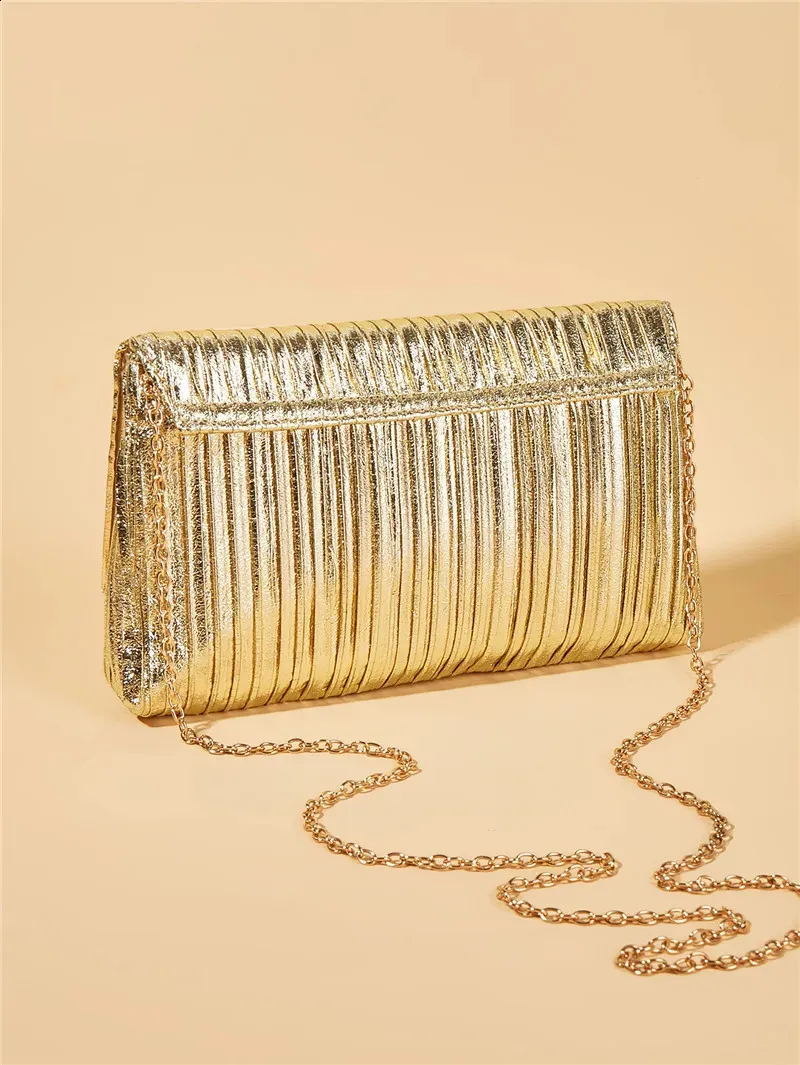 Gold Sequins Evening Clutch for Women 2024 Fashion Party Purse Ladies Chain Shoulder Crossbody Wedding Bags 240830_voghion.com