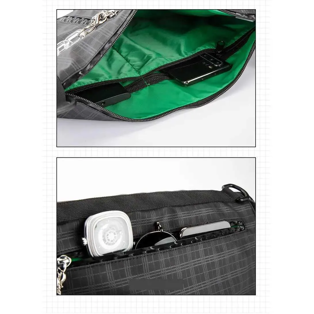 Kingsons Messenger Shoulder Crossbody Bag Waterproof Plaid Casual_voghion.com