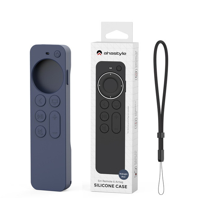 For  TV New 2022  Remote Control Silicone Protector Stripe Anti slip and Anti fall Case For Siri Remote 2&3 belt AirTag_voghion.com