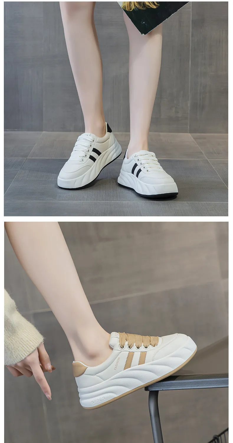 Damen Cloud Shallow Mouth Verschleißfeste Dicke Sohle Erhöhte Kleine Weiße Vielseitige Mode Lässige Sport-Board-Schuhe_voghion.com