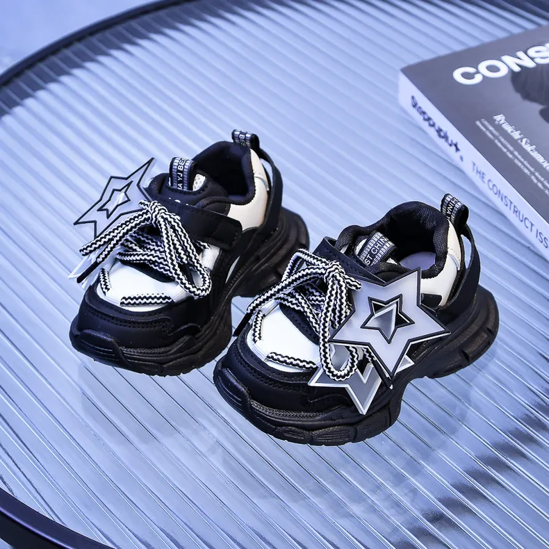 Scarpe da ginnastica casual eleganti per bambini a forma di stella Decos, comode e antiscivolo, da jogging per bambini, Littlesprouts per ragazze_voghion.com