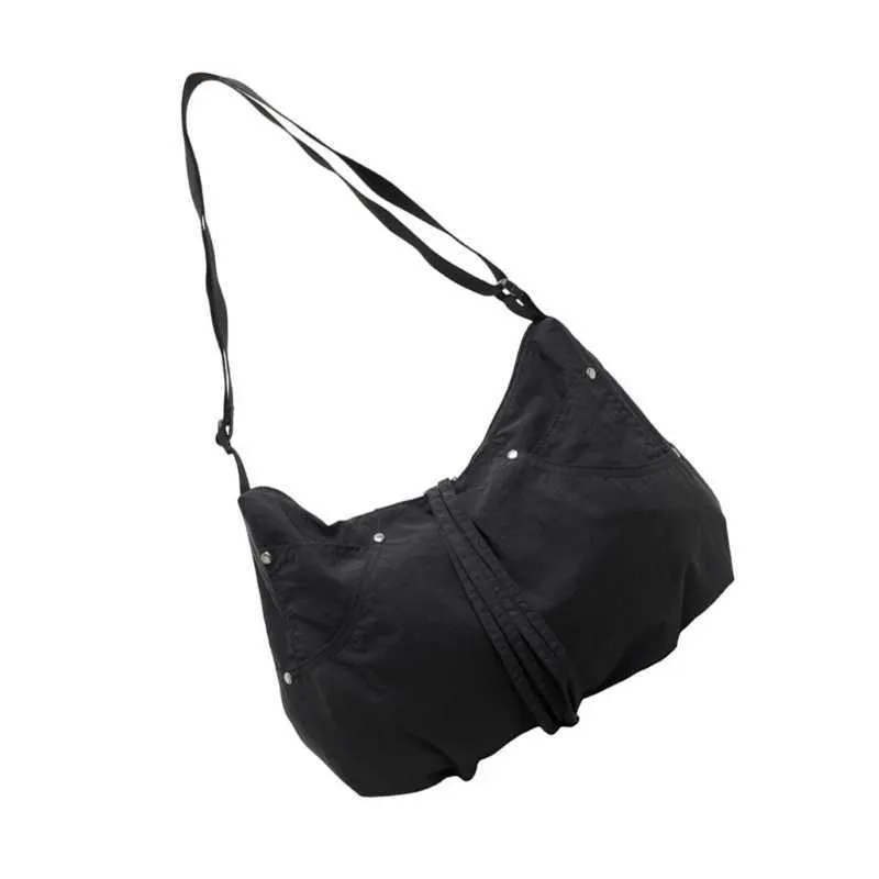 Borsa a tracolla casual alla moda di grande capacità, pratica borsa a tracolla in nylon con tracolla regolabile singola per le donne C241214_voghion.com