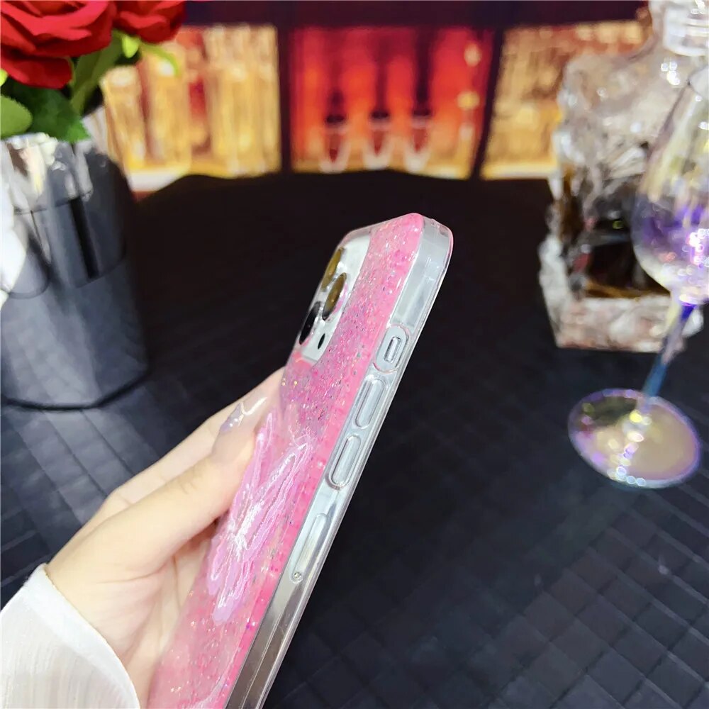 Xiaomi Redmi Note 13 Pro+ Plus 5G 4G POCO C65 X6 M6 Pro 13C Yumuşak Silikon İçin 3D Kelebek Parıltılı Pullu Telefon Kılıfı_voghion.com