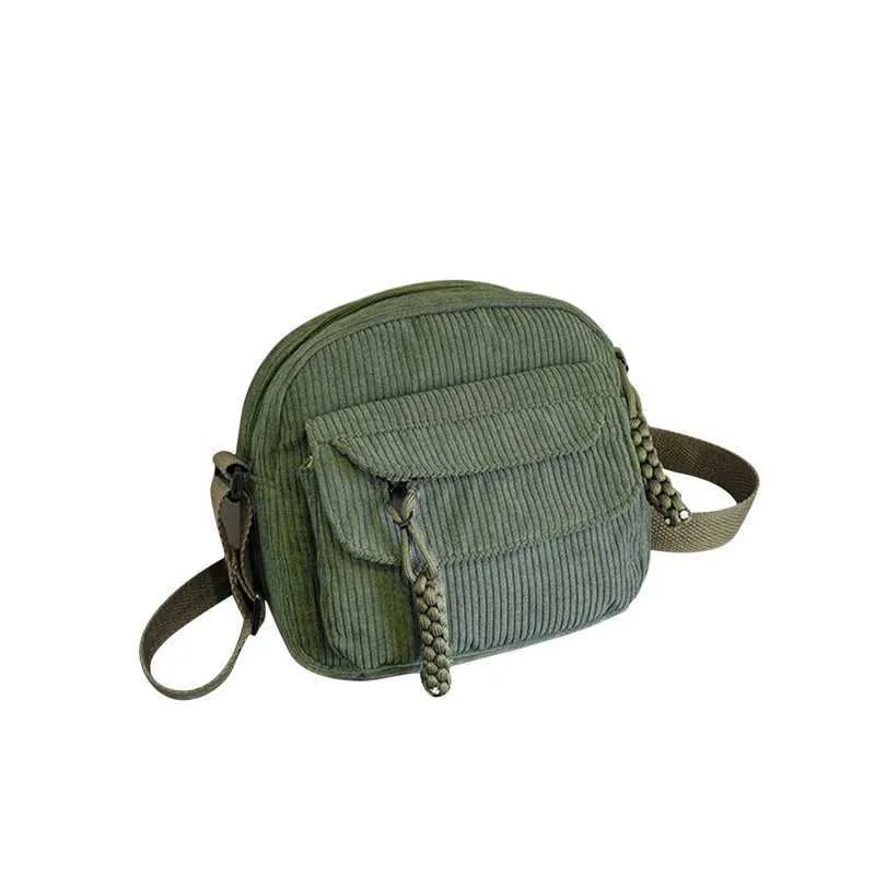 Crossbody Shoulder Bag Corduroy Small Square Casual Commuting_voghion.com