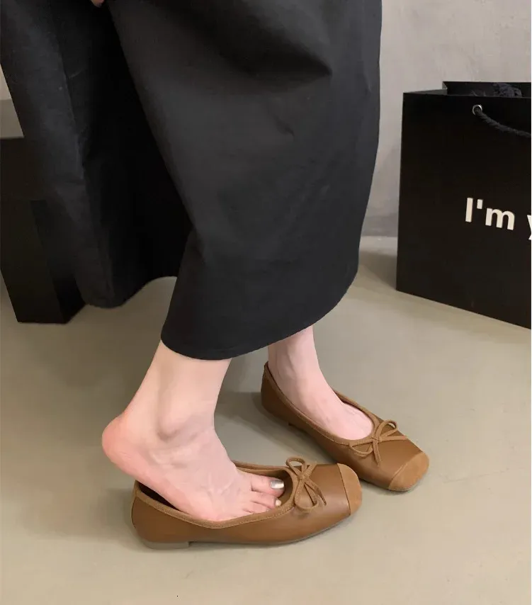 Scarpe da barca con fiocco primaverile da donna, punta quadrata, slip on, comode, da principessa, atos Mujer 1782N 240705_voghion.com