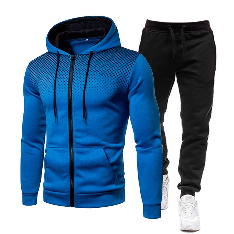 2023 Frühling und Herbst Neue einfarbige Fleece-Pulloverhose für Herren Lässiger gepunkteter Reißverschluss Sporthutüberzug_voghion.com