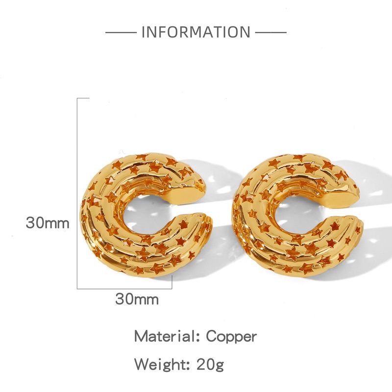 1 Pair Basic Modern Classic Style C U Shape Geometric Plating Copper Earrings Ear Studs_voghion.com