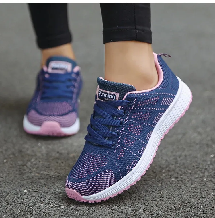 Chaussures plates légères à lacets, style infirmière, bout rond, pour femmes, grandes tailles 241213_voghion.com