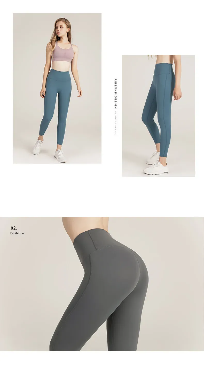 Dopasowane ubrania do ćwiczeń z tkaniny Lycra Damskie spodnie do jogi Wysoki stan Spodenki sportowe Noś legginsy Elastyczne spodnie do biegania Fiess_voghion.com