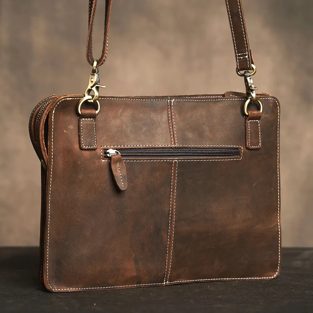 Borsa a mano autentica vintage grande capacità uomo borsa in pelle di vacchetta borsa da viaggio per computer da lavoro 240819_voghion.com