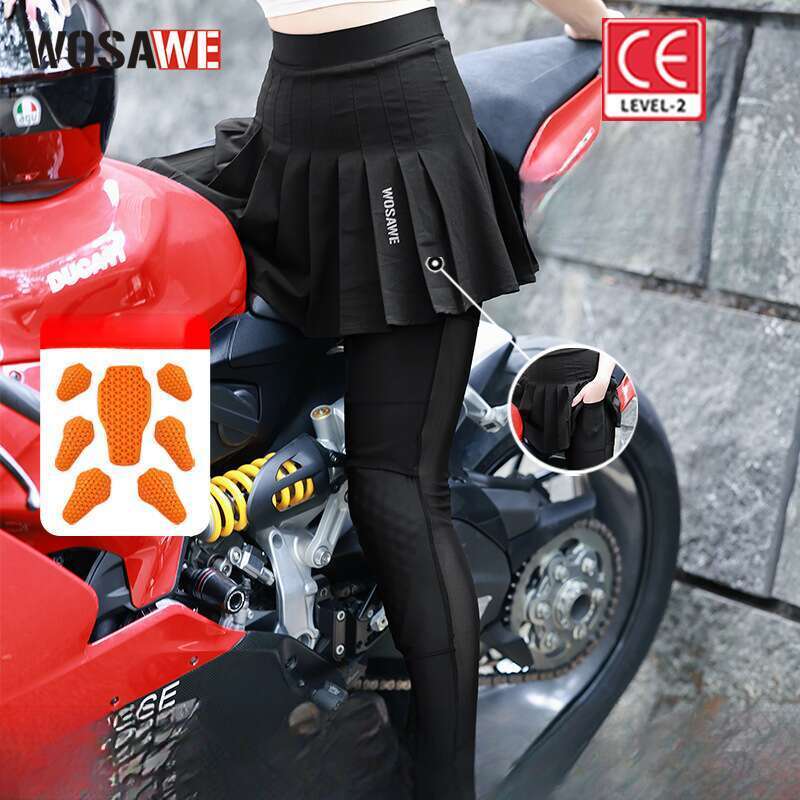 WOSAWE Spring And Summer Knight Women's Tight Fit High Waist Hip Lifting Motorcycle Sports Detachable Protective Gear_voghion.com