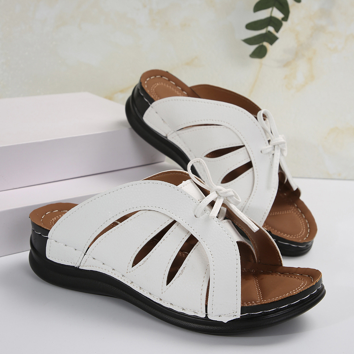 Sandales à talons bas pour femmes, pantoufles élégantes, chaussures à talons, tendance, nouvelle collection été 2024_voghion.com