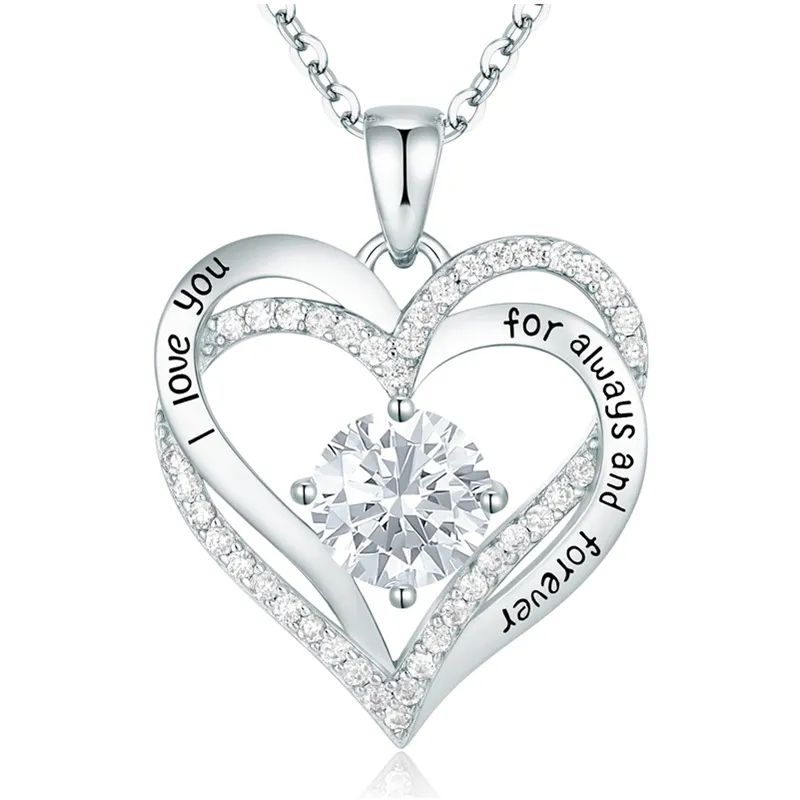 Collier pendentif en forme de cœur avec pierre de naissance_voghion.com