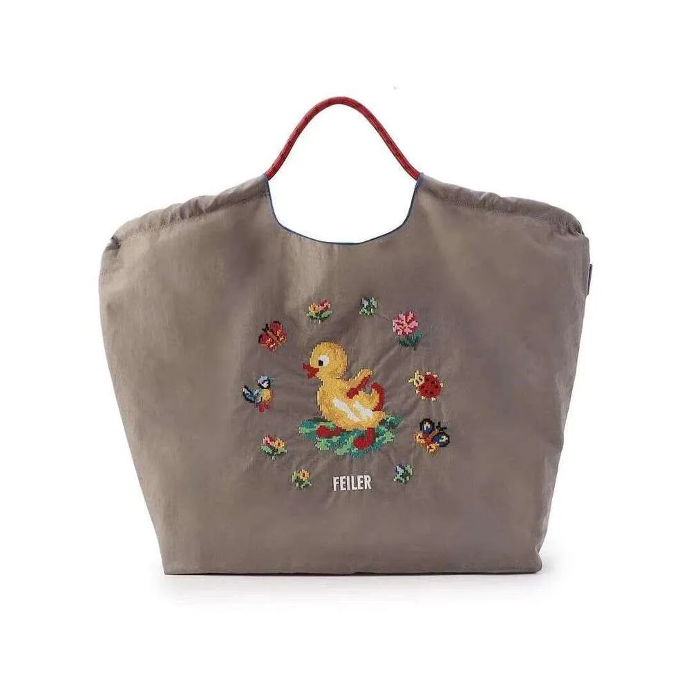 Draw String Hand Oxford Tuch Tote Wiederverwendbare Nylon Tragbare Schulter Korea Faltbare Tasche Stickerei_voghion.com