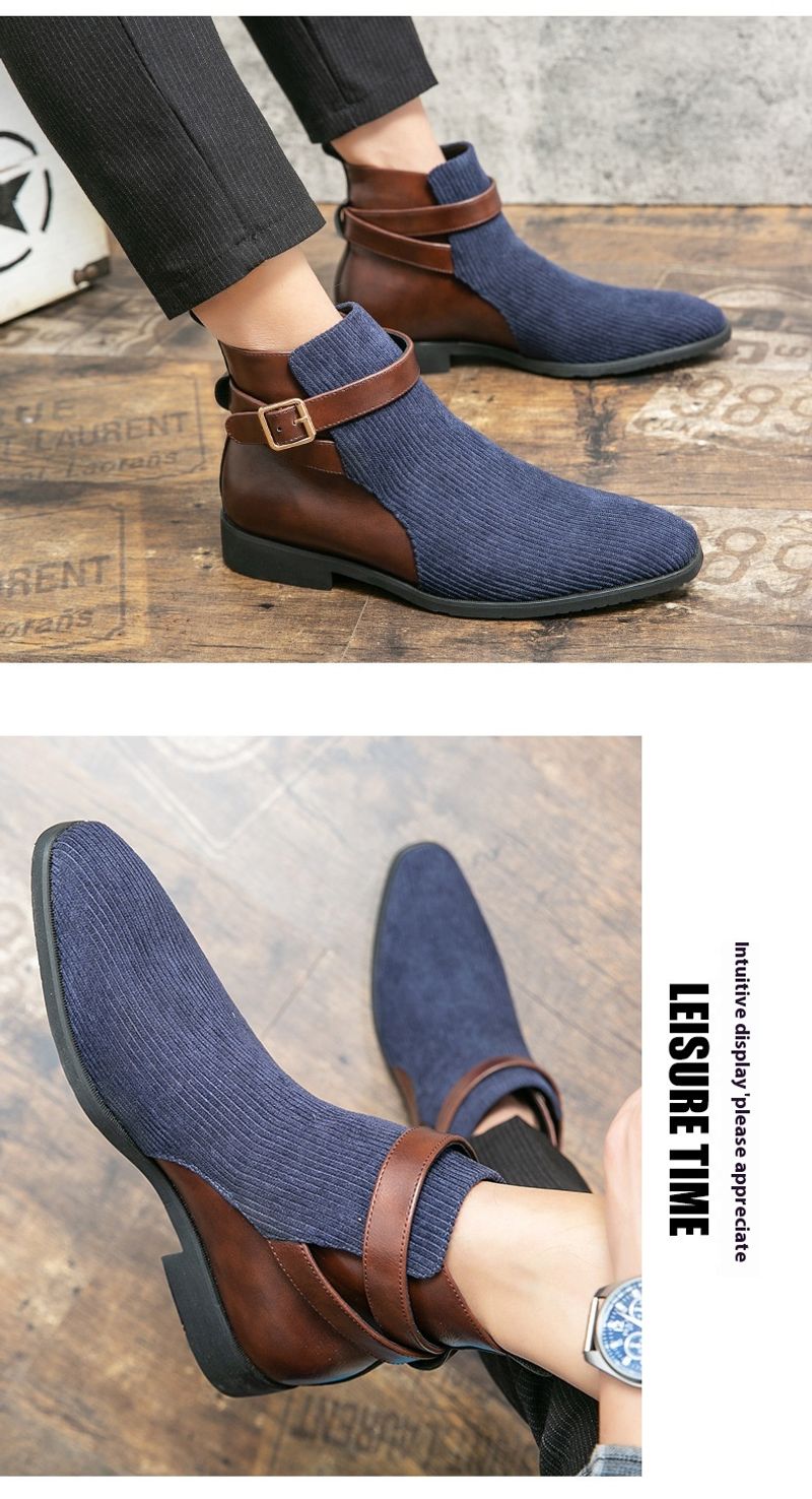 Große High-Top-Schuhe, trendige Lederstiefel für Herren in koreanischer Version, personalisierte britische Freizeitstiefel mit Schnalle_voghion.com