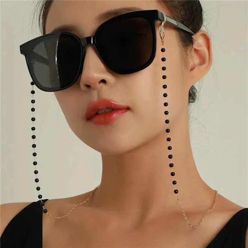Designer zonnebrillen maskeren voor vrouwen acryl parel kristal brillen kettingen lanyard glas nieuwe mode sieraden_voghion.com