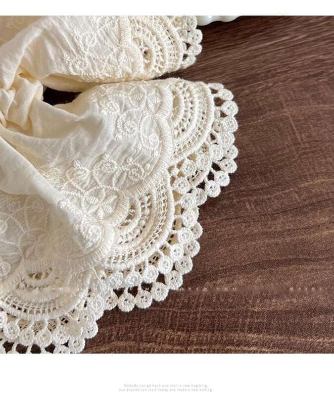 Large White Lace With Large Intestine Loop, Gentle Temperament For Women, Ponytail Tied Rope, High-end Hair Rope_voghion.com