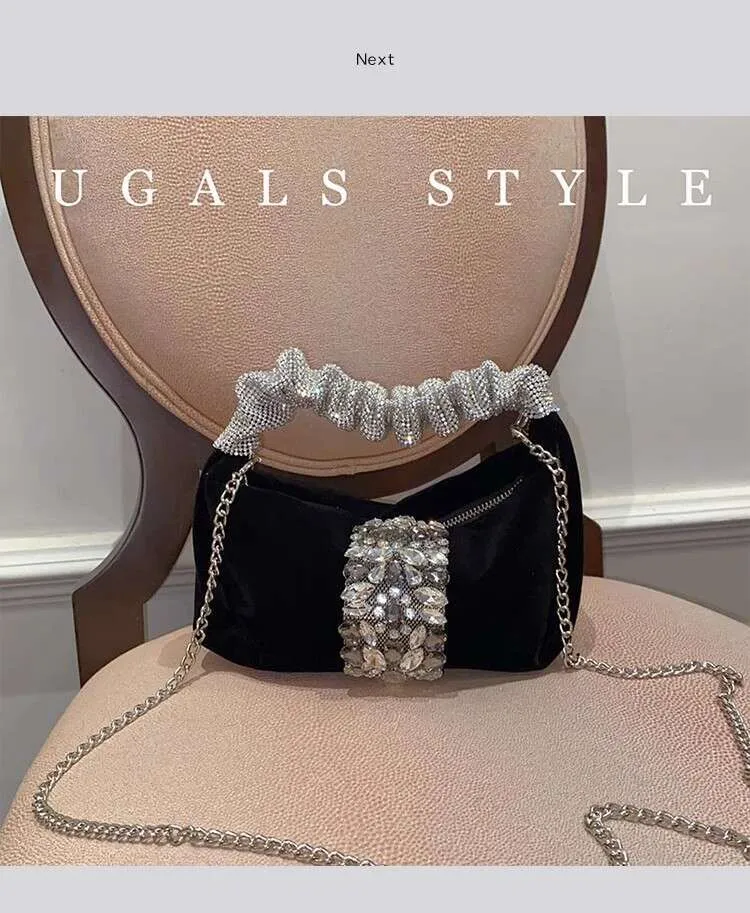 Borsa a mano da donna con glitter scintillanti Rhies Dia, da sera, alla moda, da sposa, da festa, pochette, borsa a tracolla_voghion.com