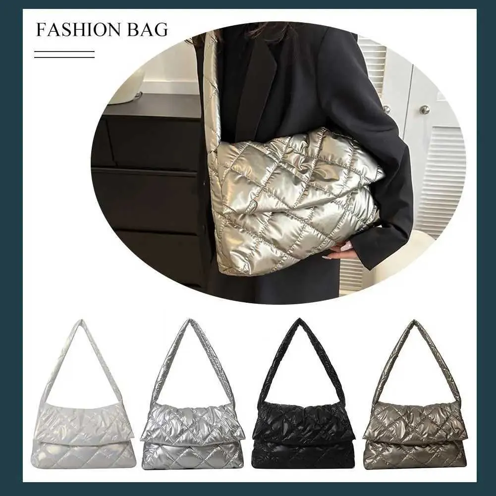 Borsa a tracolla imbottita in cotone imbottito invernale da donna alla moda, 2023, in nylon_voghion.com